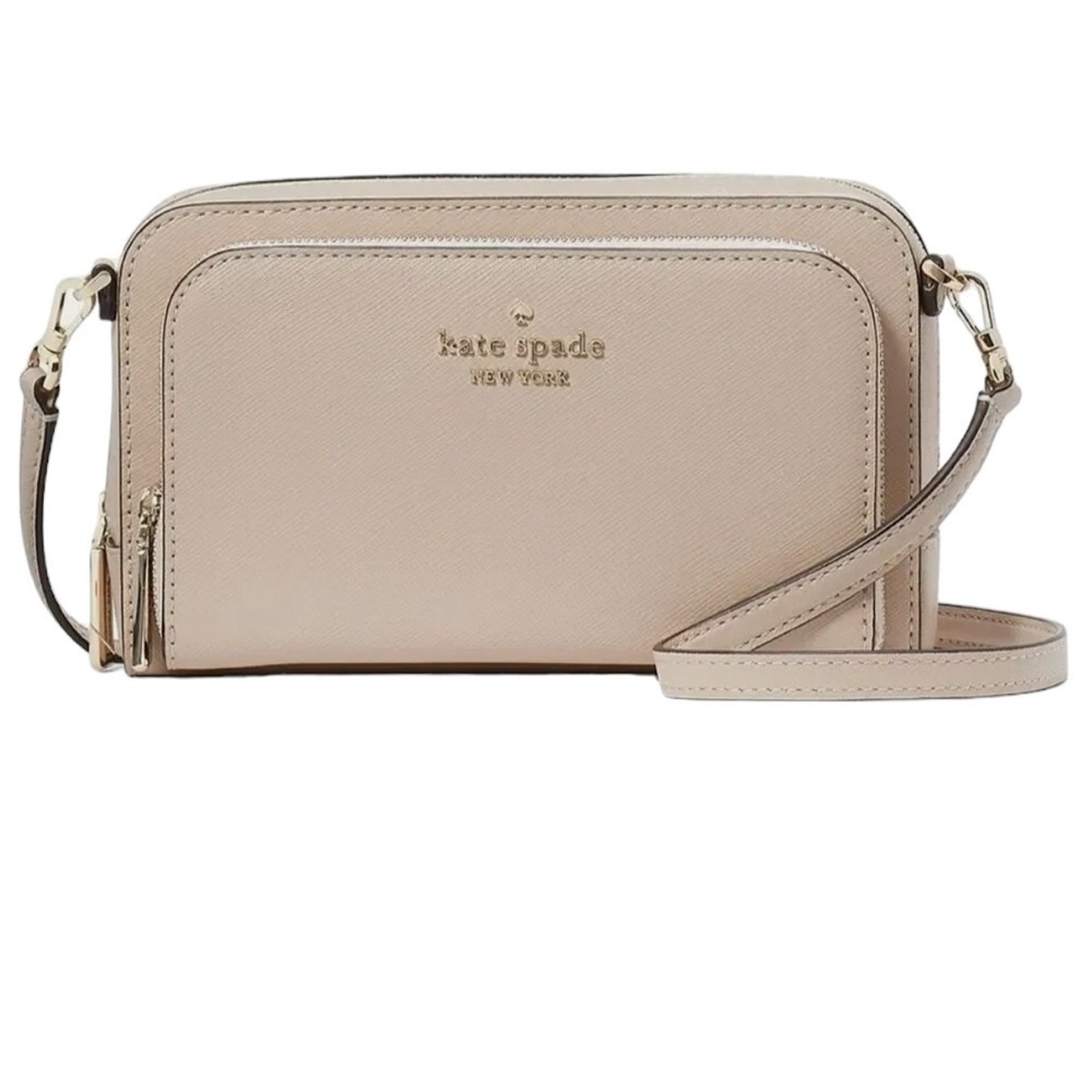 Kate Spade Staci Dual Zip Around Crossbody KG036 tusk (beige)  NWT